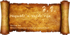Hegedűs Valéria névjegykártya